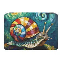 Vibrantly Colorful Impasto Whimsical Snail iPad Mini Cover