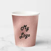 Rose gold business company logo paper cups