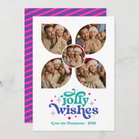 Cosmic Pop Retro Photo Collage Christmas Holiday Card