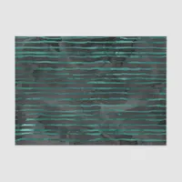 Emerald Green and Black Striped Pattern Tissue Paper