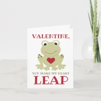 Frog You Make My Heart Leap Valentine Holiday Card