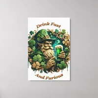 Enchanted Evening of Ale A Leprechauns Toast 24x36 Canvas Print