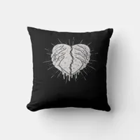 Monochrome Skeleton Hand With Heart Classic Style Throw Pillow