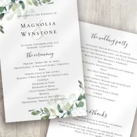 BUDGET Eucalyptus Wedding Program