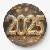 2025 New Year paper plates