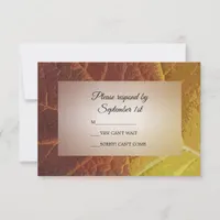 Shades of Autumn Leaf Wedding RSVP Response Card