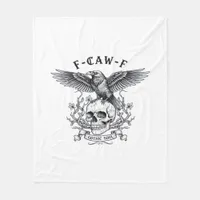 F-Caw-F Funny Crow Halloween Vintage Design Fleece Blanket