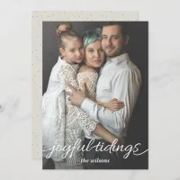 Joyful Tidings Script Custom Photo Holiday Card