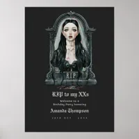 RIP to My XXs Dark Gothic Glam Birthday Welcome Poster
