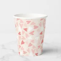 Valentines Day Chic Pink Hearts Party Paper Cups