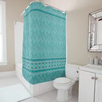 Southwest Turquoise Stone Geometric Pattern Shower Curtain