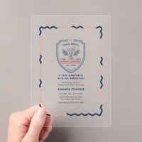 Preppy Pastel Final Fiesta Acrylic Bachelorette Invitations