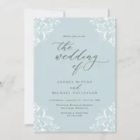 Elegant Light Turquoise Aqua Mint Wedding Invitation