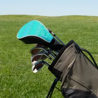 Modern zigzag pattern - turquoise monogram golf head cover