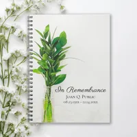 Greenery in Vase Celebration of Life Funeral Notebook