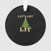 Let's Get Lit Funny Christmas Drinking Classic Ornament
