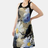 Goth Raven & Moody Florals Apron