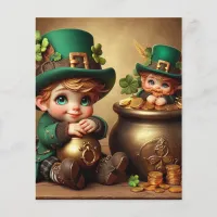 St Patrick's Pot of Gold Boy Leprechaun Invitation Flyer