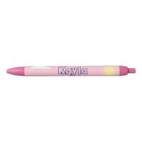 Cute Pastel Pink Name Clouds School Student Pen