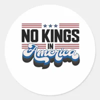 No Kings In America USA Retro Classic Classic Round Sticker