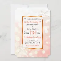 Coral Starfish Tropical Wedding Invitations