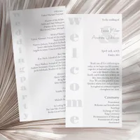 Minimalist Black and White Modern Wedding Program