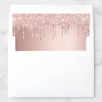 Birthday rose gold glitter drips glam envelope liner
