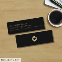 Black Luxury Logo Slim Business Cards