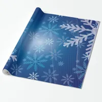 Blue winter snowflakes snow Christmas Wrapping Paper