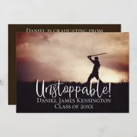 Unstoppable Modern Grad Photo Classic Graduation Invitation