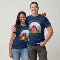 Custom Name Country Farm Red Barn Blue Sky Unisex T-Shirt