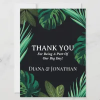 Exquisite Tropical Wedding Thank You Card