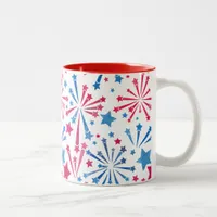 Little Firecracker Red White Blue 4th July Coffee Two-Tone Coffee Mug