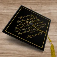 Christian Bible Verse Isaiah 40 Gold Foil Graduation Cap Topper