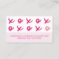 LipSense Hugs And Kisses XOXO Pink Loyalty Card