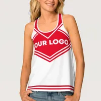 Cheerleader Red White Team Logo Squad Uniform Tank Top