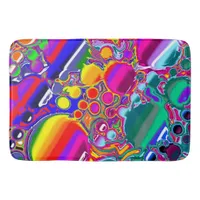 Rainbow Blast Abstract Art   Bath Mat