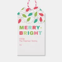 Merry & Bright Christmas Lights Gift Tag