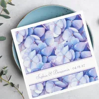 Elegant Wedding Floral Hydrangea Blue & Lavender Napkins