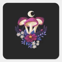 Whimsigothic Mushrooms Classic Square Sticker