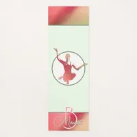 Shining bright pink  yogi silhouette yoga mat