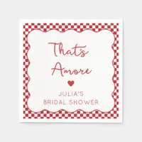 "That's Amore" Italian Bridal Shower Red Checkered Napkins