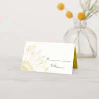 Yellow Sunflower Graphic Wedding   Place Card