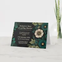 Folded Colorful Floral Wedding Invitation