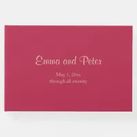 Magenta "Through All Eternity" Minimalist Wedding Guest Book