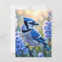 Pretty Blue Jay and Lilacs | Just Saying Hi Postcard