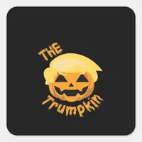 Trumpkin Pumpkin Halloween Design – Sloth Costume  Square Sticker