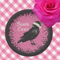 Pinkmas Crow Santa Pink and Black Christmas Goth Paper Plates