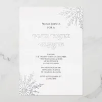 Elegant Snowflakes Winter Solstice Celebration Foil Invitation