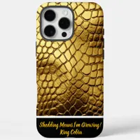 Golden snake skins gleam in the light iPhone 16 pro max case